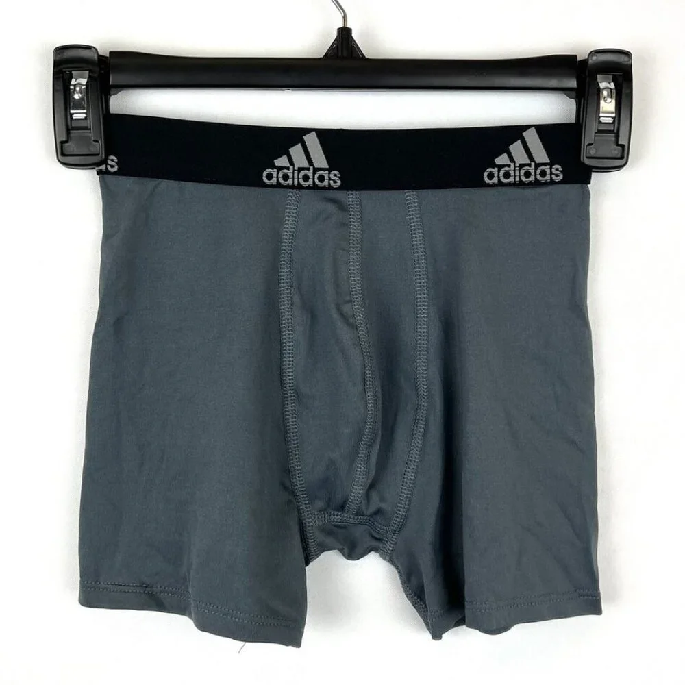 Adidas Boy’s 3-Pack Grey/Lime Green/Camo Boxer Shorts Size Medium